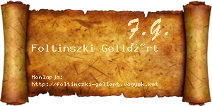 Foltinszki Gellért névjegykártya